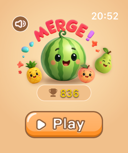 Fruit Watermelon Merge Gameplay Screenshot 1